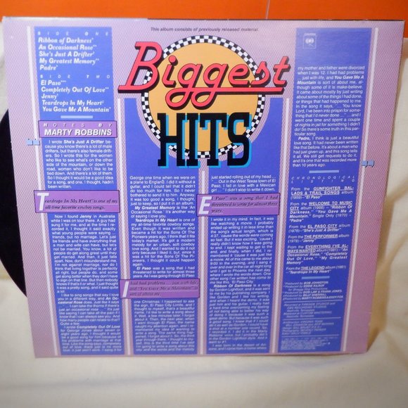 ~~~ MARTY ROBBINS ~~~ Biggest Hits - Picture 2 of 2